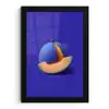 Meloen - Blauw - Oranje - Kunstzinnig fotolijst zwart zonder passe partout klein -3d
