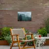 Naaldwoud - Bergen - Mist Tuinposter op houten frame 2 cm dik klein -sfeer3
