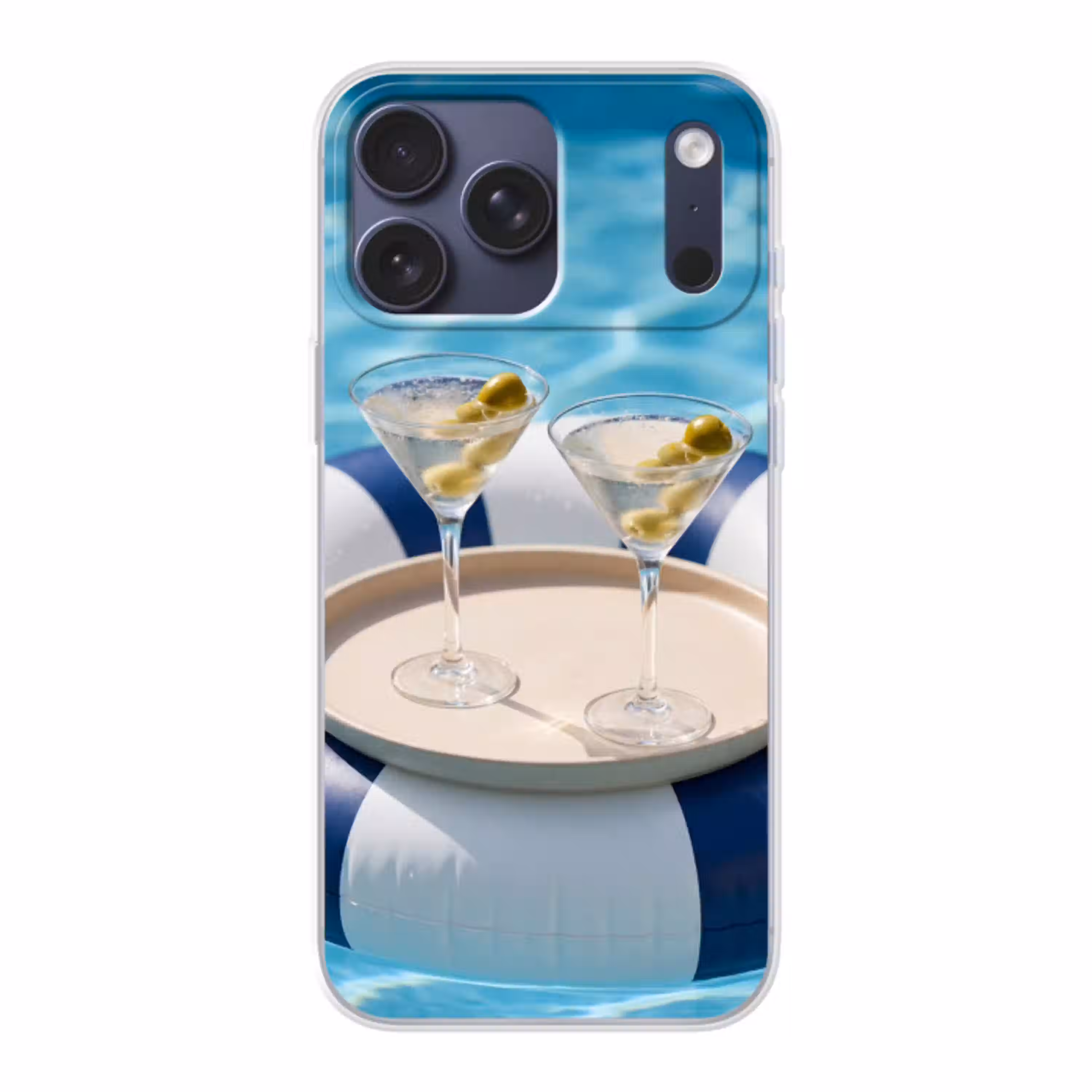 Cocktail - Zwembad - Zomer - Blauw Telefoonhoesje iPhone 17 Pro Max klein -3d