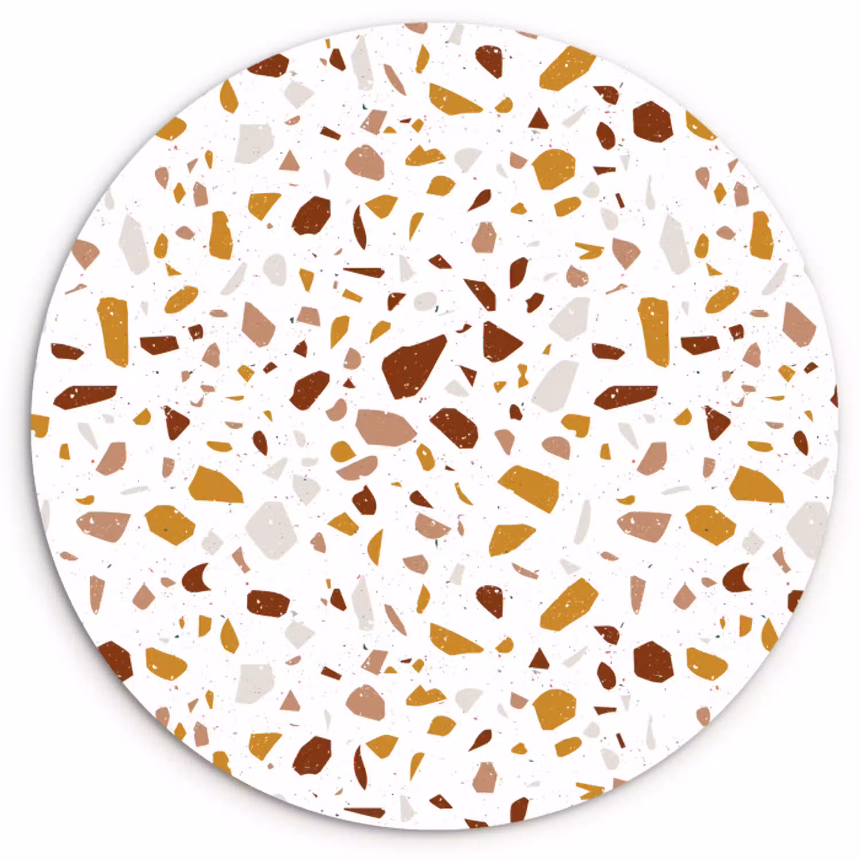 Terrazzo -  Patroon - Wit - Urban Wandcirkel kunststof plaat 5mm dik klein 188 -3d