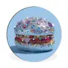 Glitters - Hamburger - Blauw Wandcirkel aluminium klein -3d