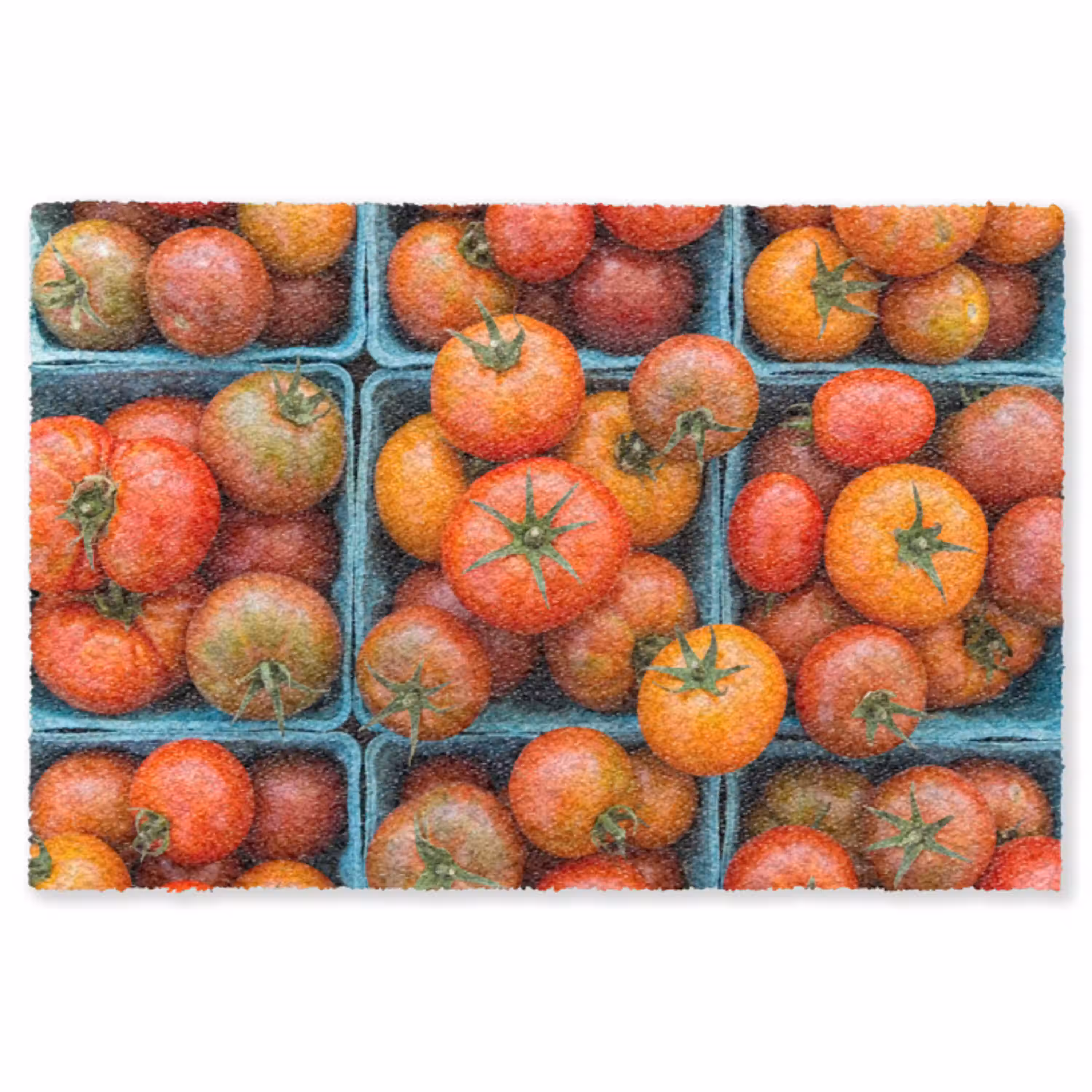 Tomaten - Eten - Kleurrijk Vloerkleed Rechthoek klein -3d