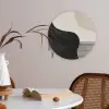 Abstract - Japandi - Beige - Modern Akoestische PET Vilt - Rond klein -sfeer3