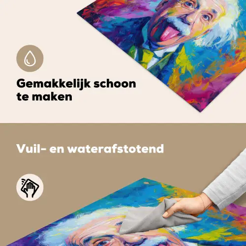 Oude man - Expressief - Kleurrijk Inductie beschemer met haakjes middel -ky-schoon-nl