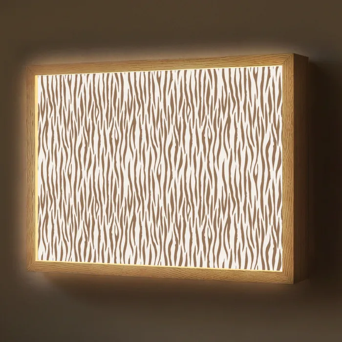 Bruin - Patroon - Zebra Light Box met batterij (Wandlamp) middel 907 -z3d_website