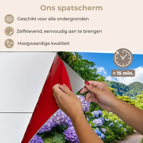 Hortsensia - Pad - Bloemen keuken achterwand spatscherm klein -spatscherm_NL