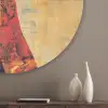 Vrouw - Silhouet - Patronen - Sierlijk Akoestische PET Vilt - Rond klein -sfeer5_closeup
