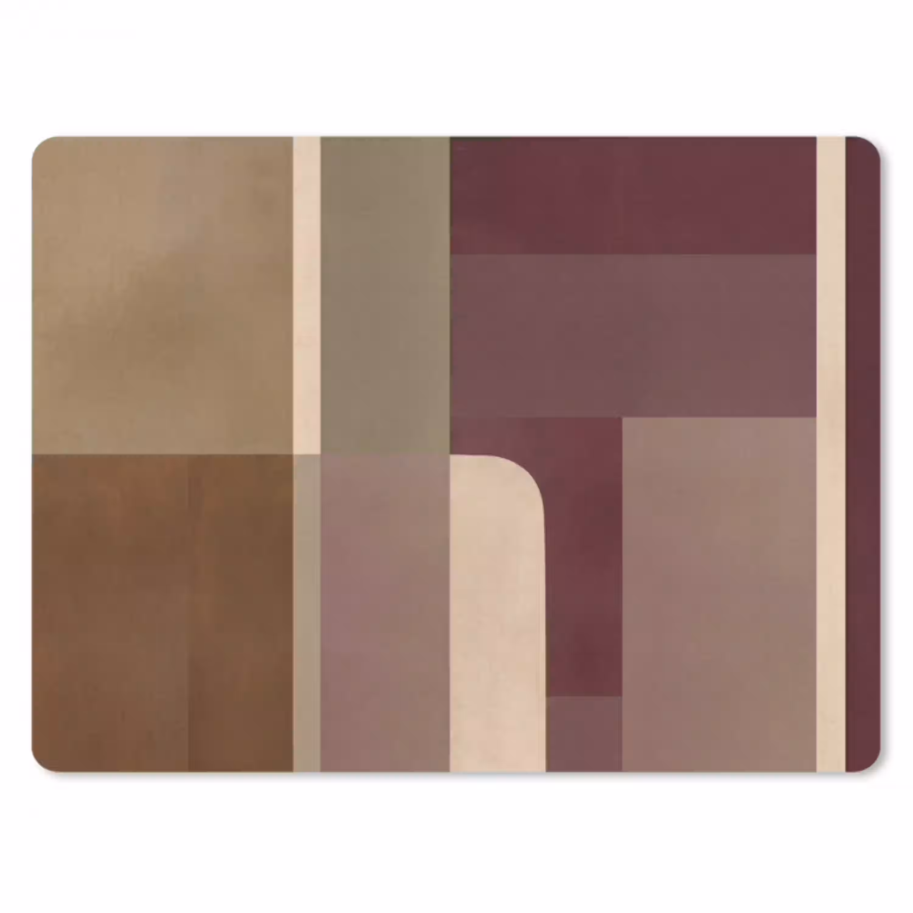 Vlakken - Abstract - Bordeaux - Lijnen muismat rubber klein -3d