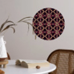 Symmetrisch - Tegel - Burgundy Wandcirkel behangsticker klein 186 -sfeer3