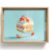 Slagroom - Taart - Blauw - Eten Dienblad Rechthoek middel -z3d_shopping