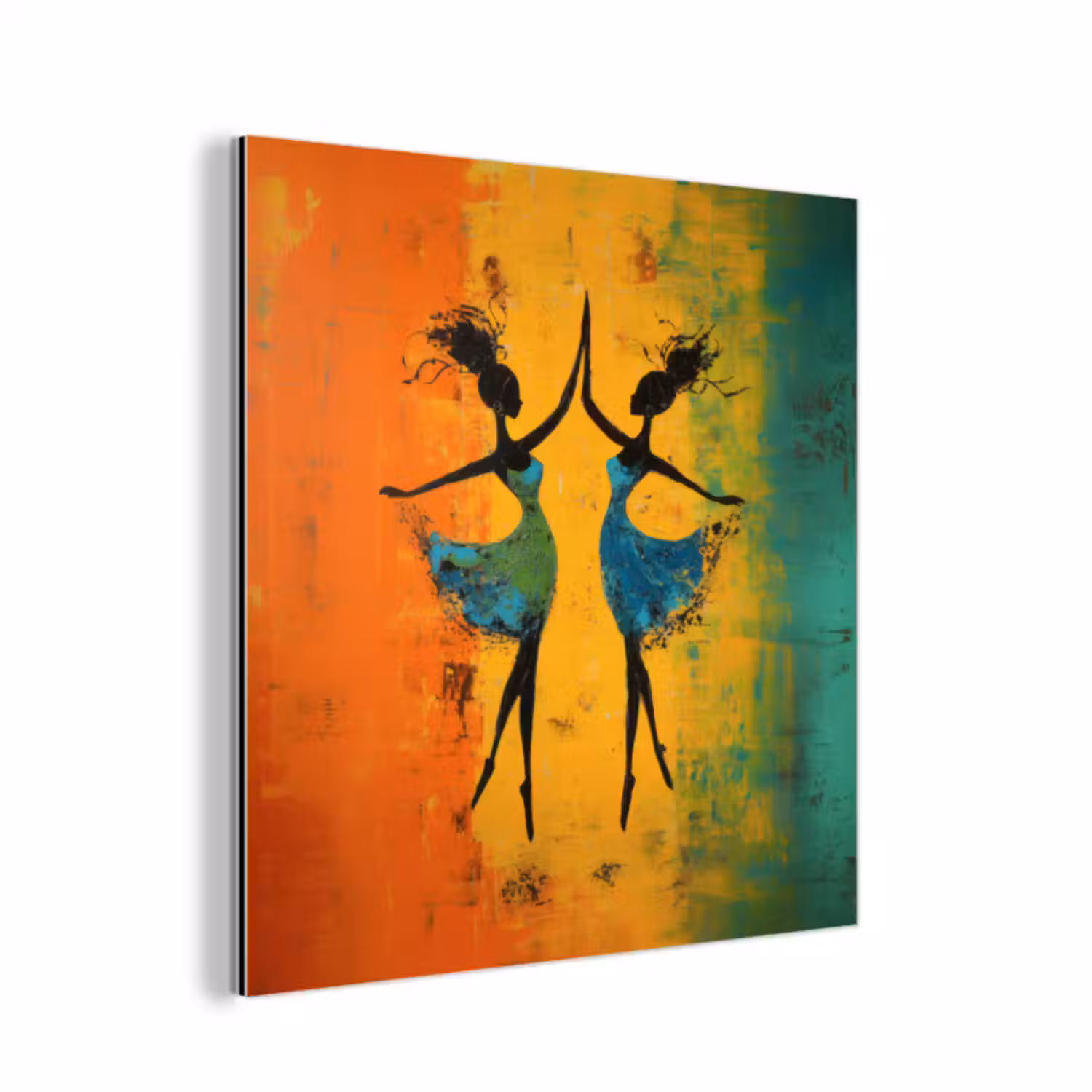 Aluminium schilderij - Dansen - Vrouwen - Verfstructuur