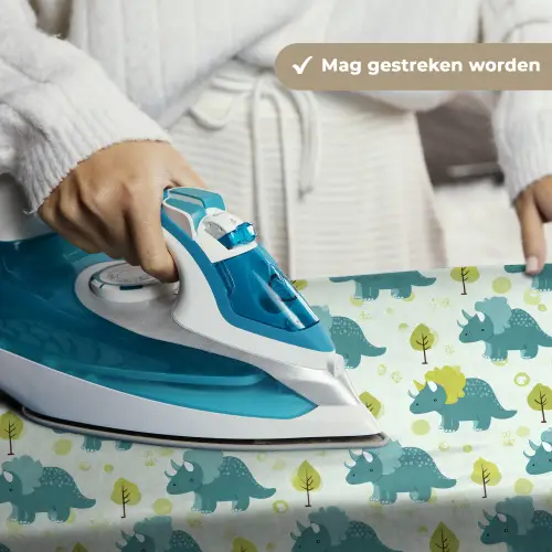 Triceratop - Blauw - Stippen - Boompjes Wandkleed katoen klein -sfeer9