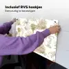 Oerwoud - Abstract - Beige Inductie beschemer met haakjes klein 777 -ky-ophangen-nl