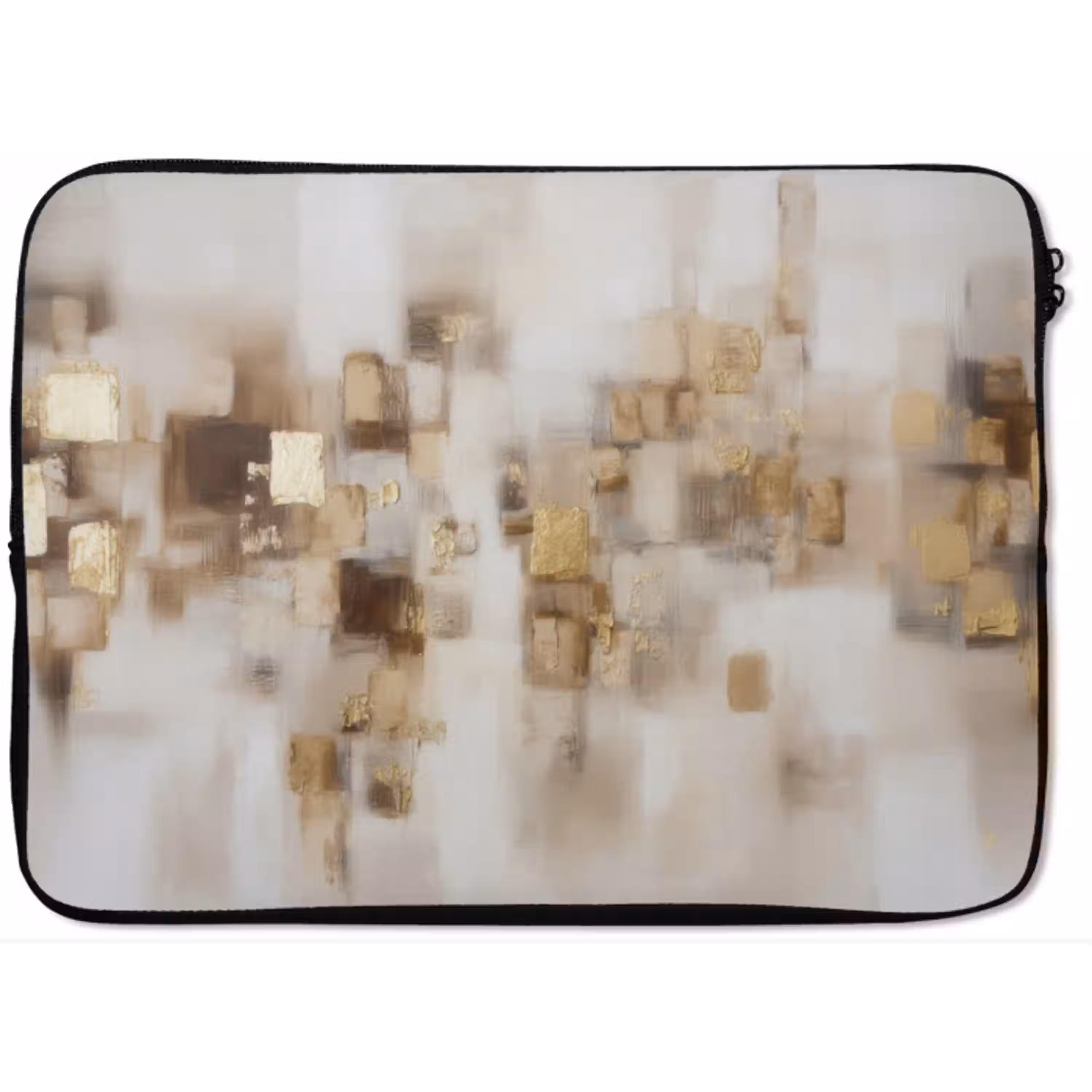 Abstracte vierkanten - Aardetonen - Mistig laptophoes neopreen klein -zkaufland3dotto