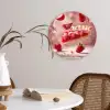 Aardbei - Taart- Eten - Roze Wandcirkel kunststof plaat 5mm dik klein -sfeer4