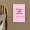 Moeder - Love - Tekst - Rood canvas 2cm klein -sfeer3