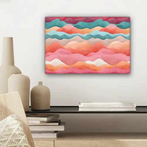 Golven - Kleurrijk - Abstract canvas 2cm klein -sfeer6