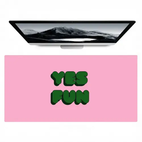 Yes fun - Groen - Roze Muismat XXL klein -zzz3d