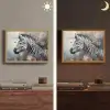Zebra - Wilde dieren - Vlinder - Bloemen Light Box met batterij (Wandlamp) middel -sfeer3