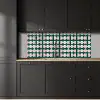 Vlechtpatroon - Groen - Roze - Grafisch keuken achterwand 2 middel 871 -sfeer1
