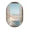Doorkijk - Helmgras - Duinen - Zee - Landschap Wandcirkel Ovaal Glas middel -3d