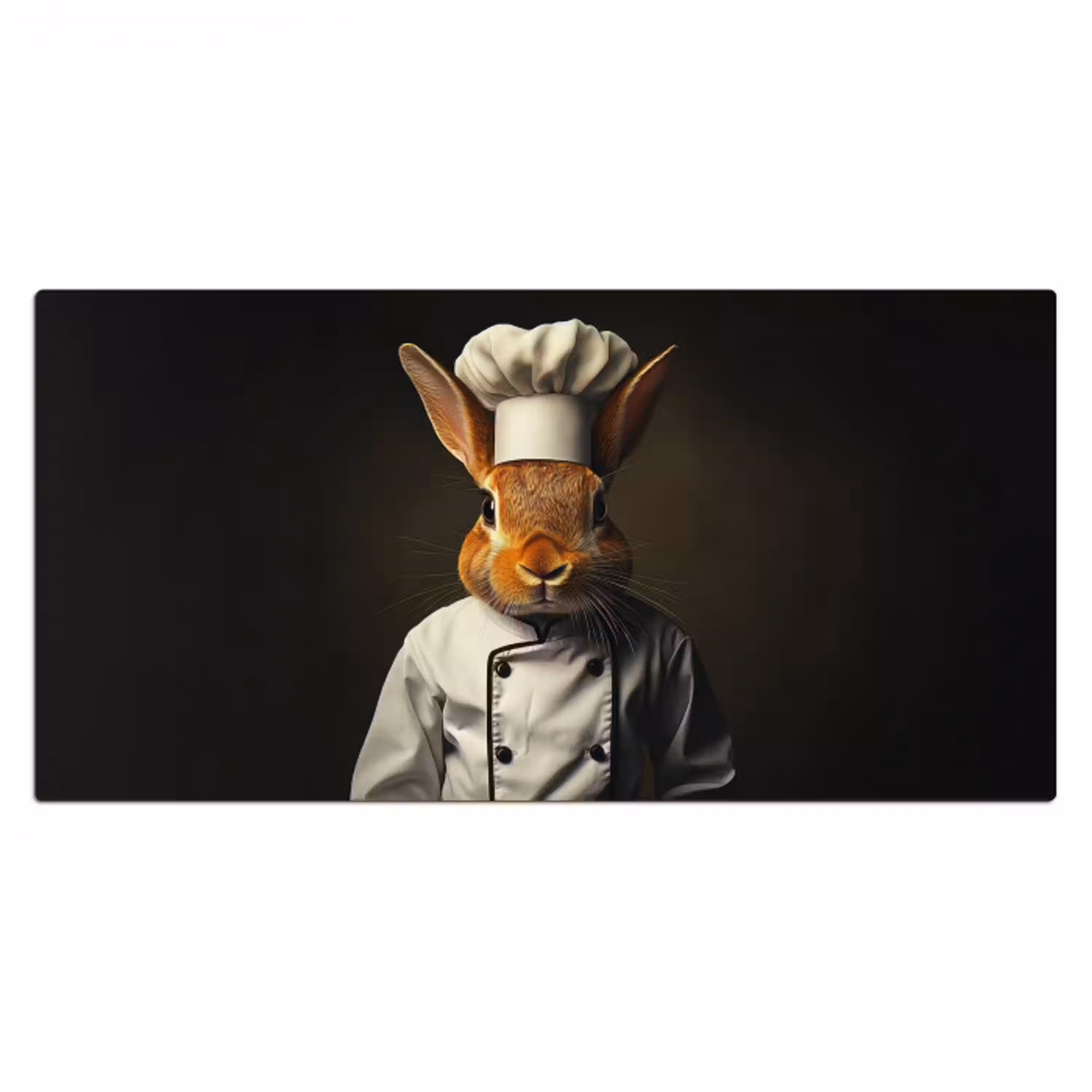 Konijn - Kok - Dier Muismat XXL klein -3d_leeg