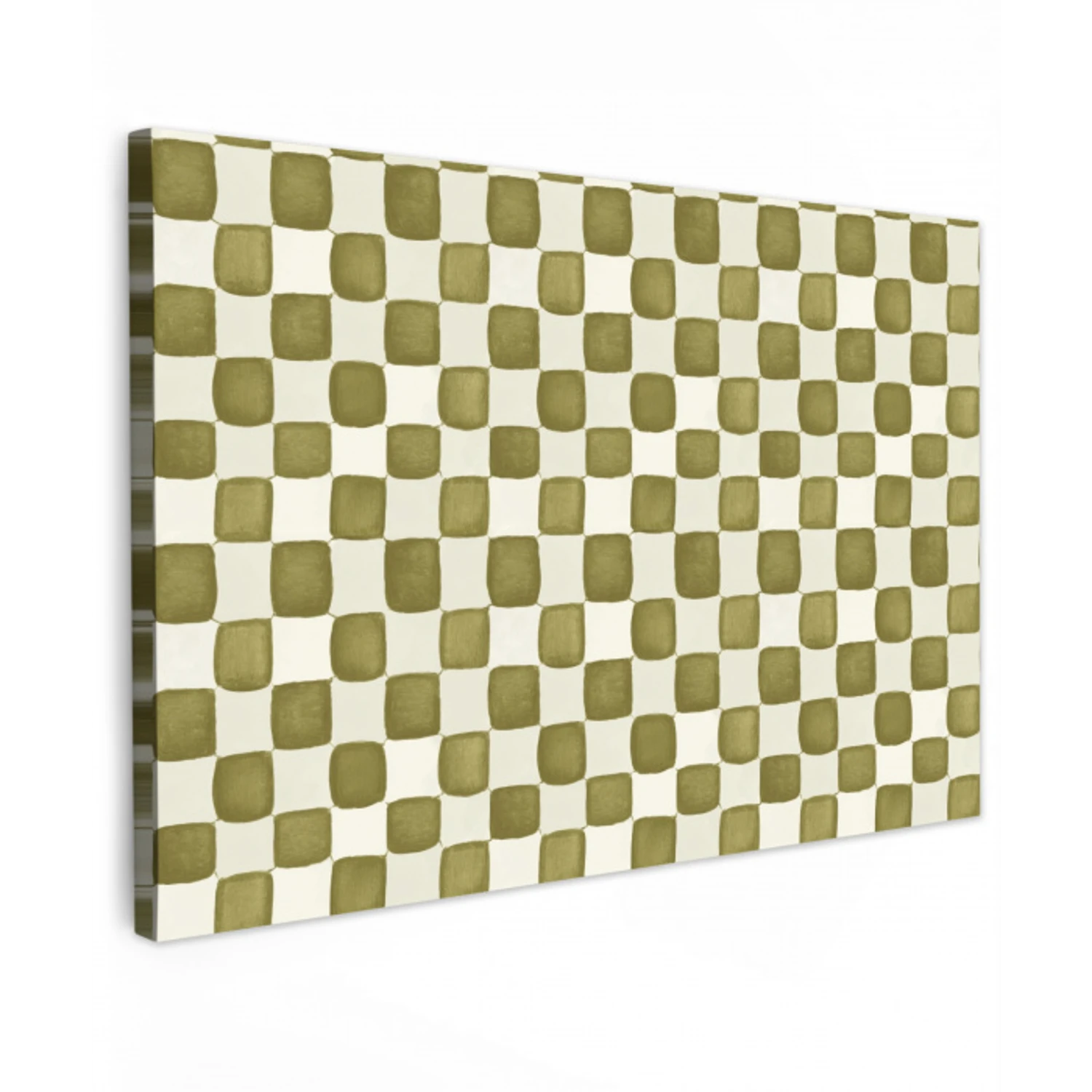 Schaak - Patroon - Groen Tuinposter op houten frame 2 cm dik klein 845 -3d