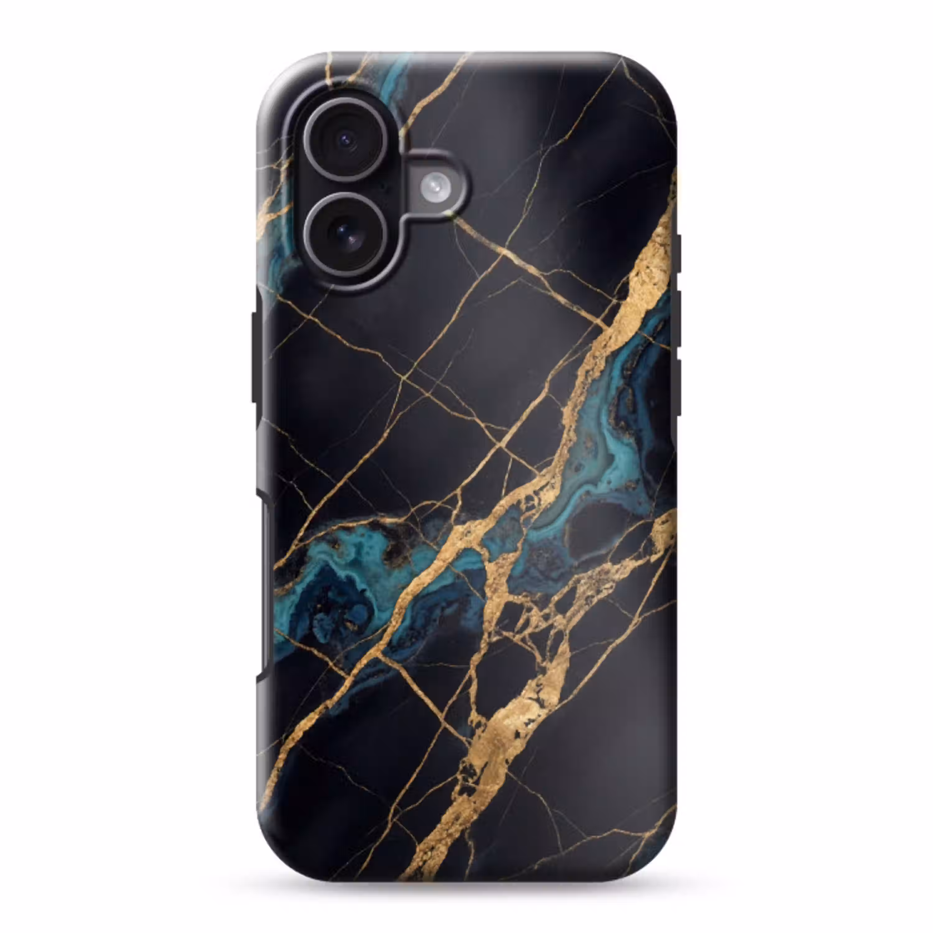 Abstract - Gouden lijnen - Kunst - Modern - Zwart Toughcase MagSafe Apple iPhone 17 klein -3d