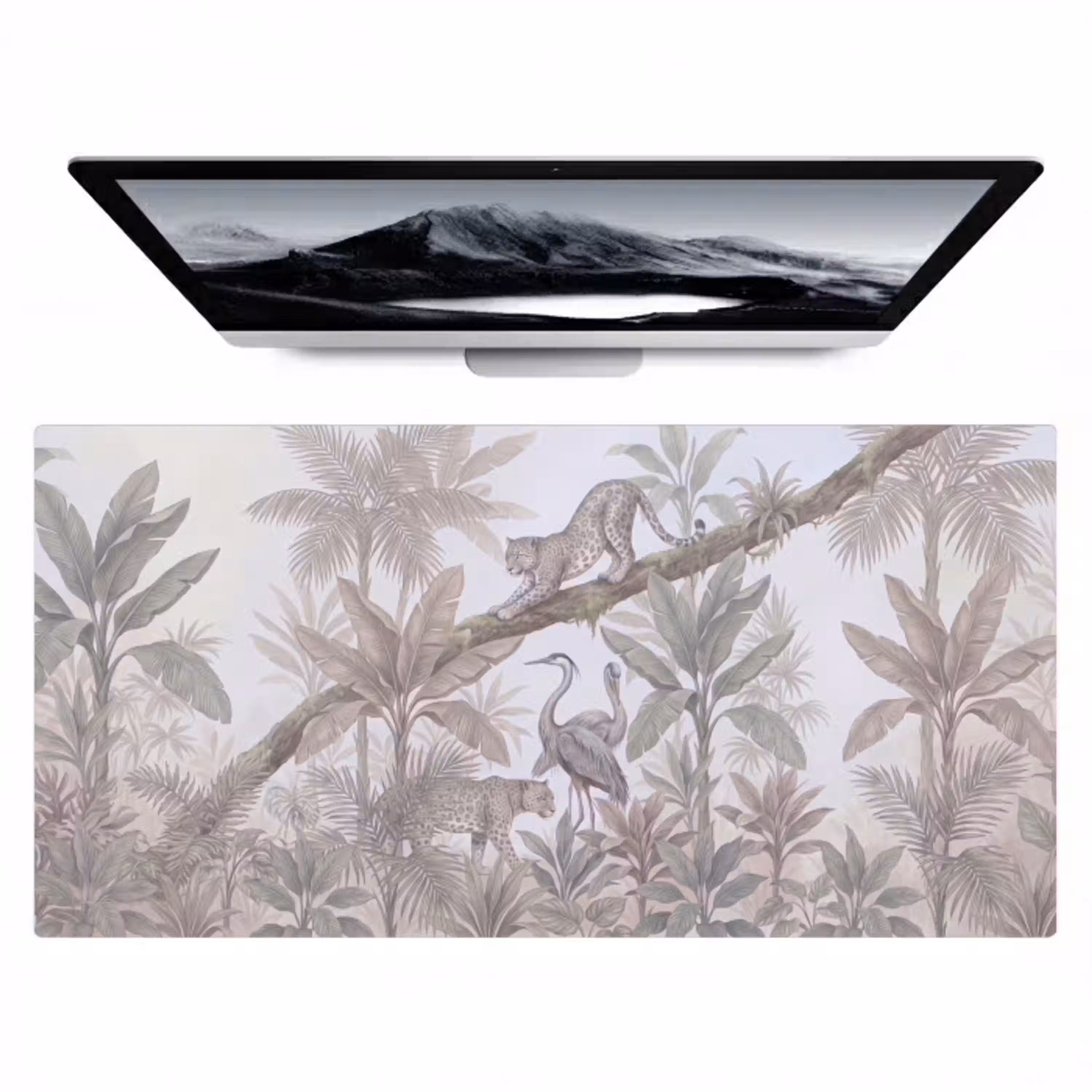 Kat - Vogel - Jungle - Illustratie - Dieren Muismat XXL klein -zzz3d