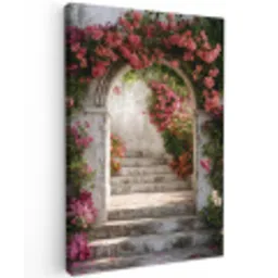Doorkijk - Rozen - Vintage - Poort canvas 2cm klein -z3d