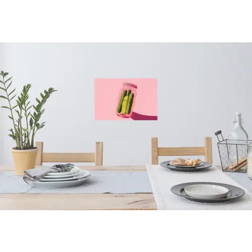 Augurken - Pot - Schaduw - Roze Muursticker klein -eettafel