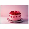 Taart - Hart - Roze poster papier klein -3d