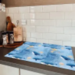 Walvissen - Oceaan - Blauw Inductie beschermer vinyl 3mm klein 276 -sfeer3