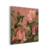 Kolibries - Bloemen - Groen - Roze aluminium wit klein -3d