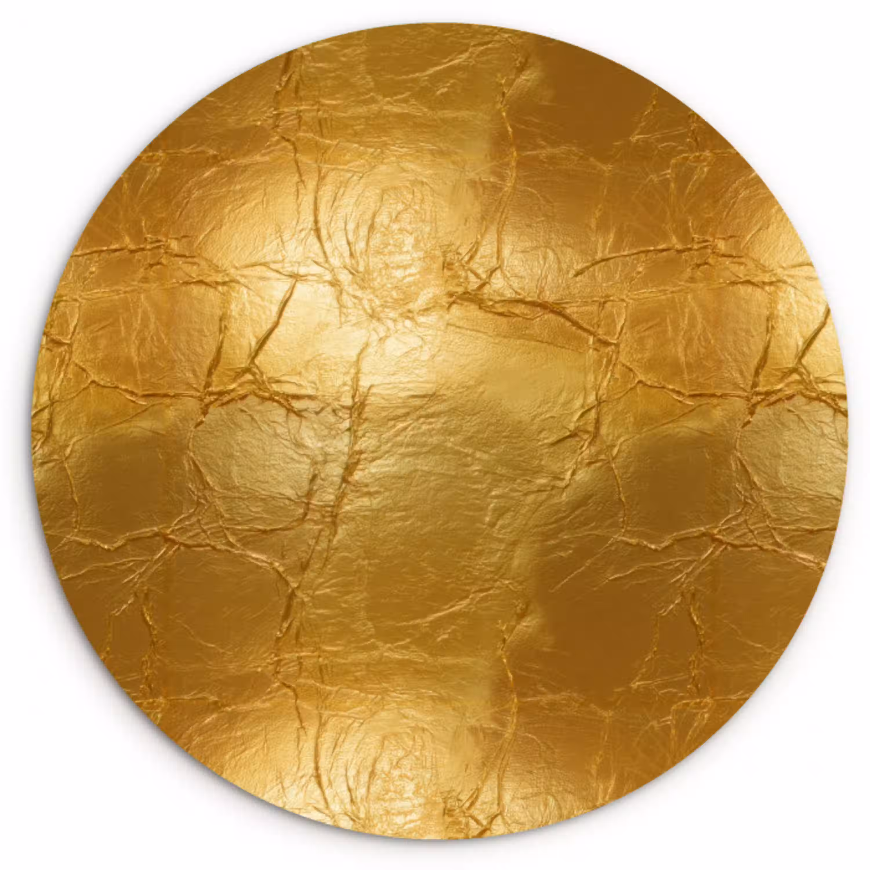 Bladgoud - Vintage - Textuur - Warm Goud Wandcirkel kunststof plaat 5mm dik klein 188 -3d