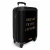Quotes - Dream travel explore - Goud - Reizen - Zwart NBS - Handbagage koffer - Kinderen Unisex middel -productfoto_3d