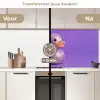 Disco - Eend - Paars keuken achterwand 2 middel -voor-na2_NL