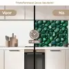 Groen - Glanzende - Kiezels keuken achterwand 2 middel 871 -voor-na2_NL