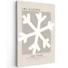Sneeuwvlok - Wit - Winter - Kerst Tuinposter op houten frame 2 cm dik klein -3d