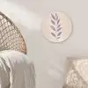 Tak - Bladeren - Minimalistisch - Beige Wandcirkel plexiglas klein -sfeer5