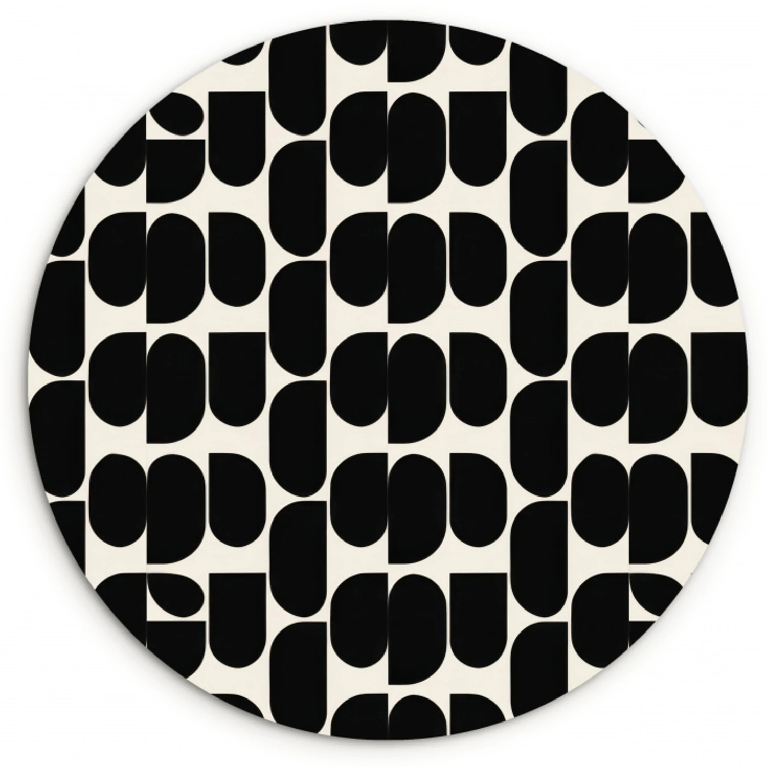 Modern - Patroon - Zwart Wandcirkel kunststof plaat 5mm dik klein 188 -3d
