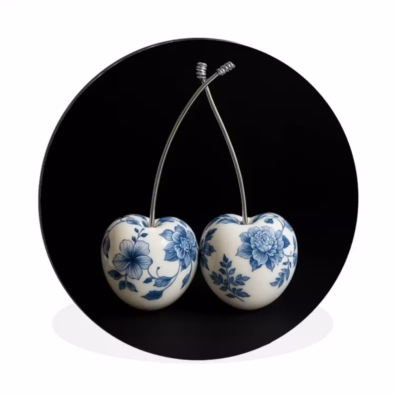 Wandcirkel - aluminium - Kersen - Delfts blauw - Fruit