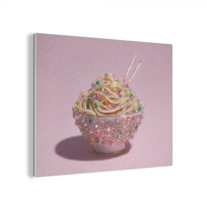 Noodles - Edelstenen - Stokjes - Roze PET vilt klein -3d