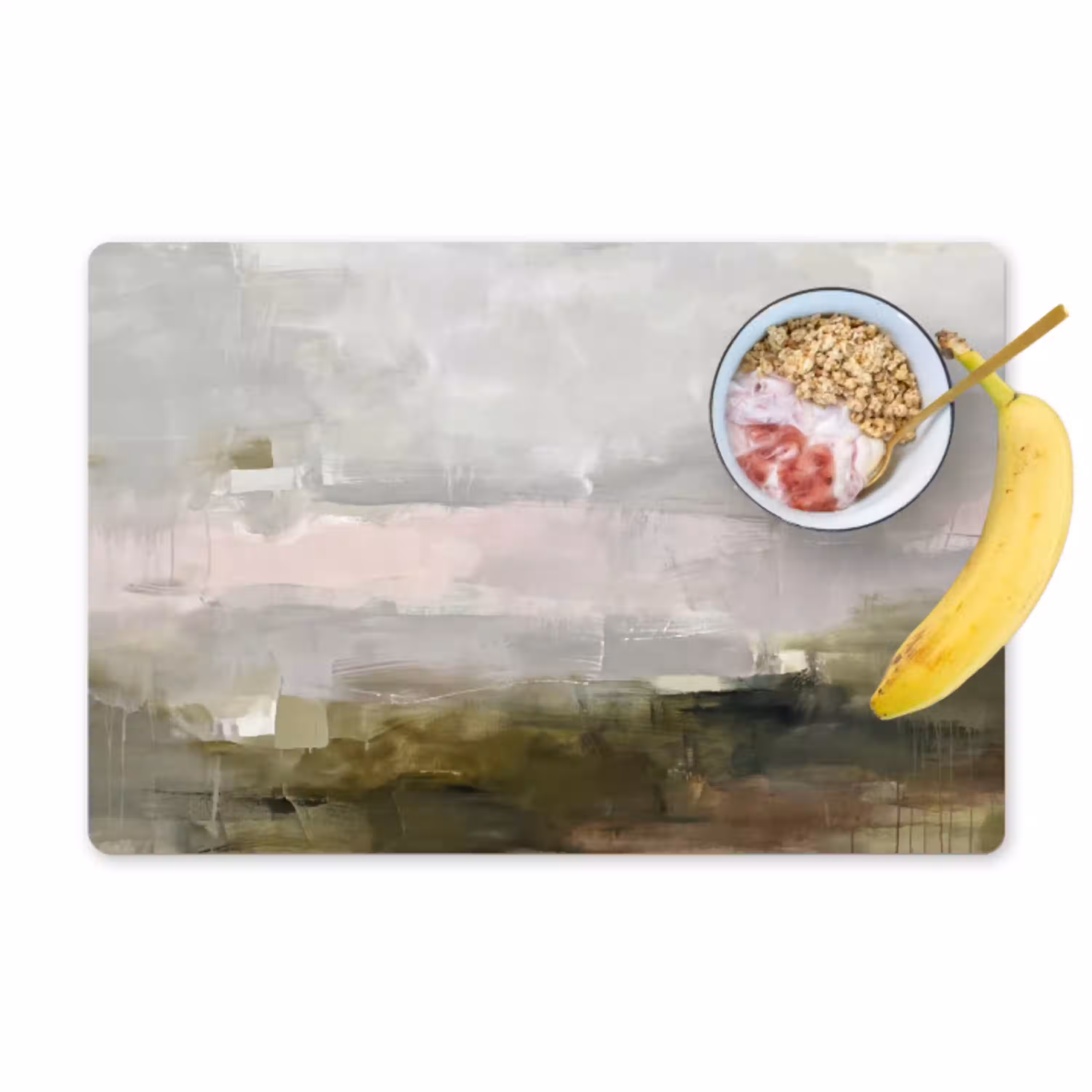 Abstract - Gelaagd - Kunst - Modern - Grijs-Groen Placemat vinyl groot -zzzproduct_Kitchenyeah-website