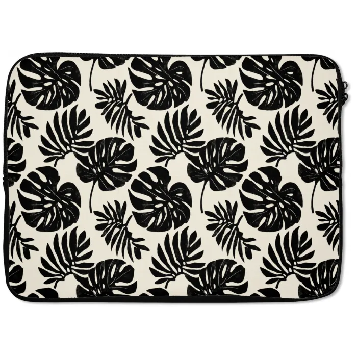 Modern - Monstera - Zwart laptophoes neopreen klein 279 -zkaufland3dotto
