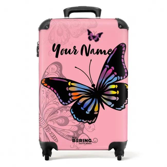 Bubblegum butterfly NBS - Handbagage koffer - Kinderen Unisex middel -productfoto_recht