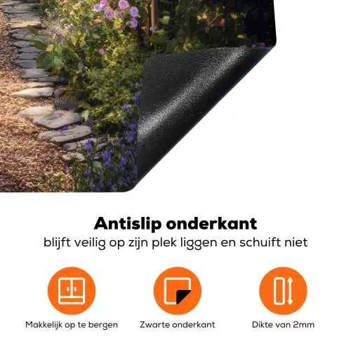 Doorkijk - Landschap - Bloemen - Tuinboog - Natuur Inductie beschermer vinyl 3mm middel -zzzzzzz-td-werking