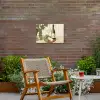 Wijn - Druiven - Kaas - Bladeren Tuinposter op houten frame 2 cm dik klein -sfeer3