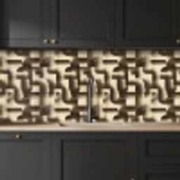 Abstract - Retro - Zwart keuken achterwand 2 middel 871 -sfeer1