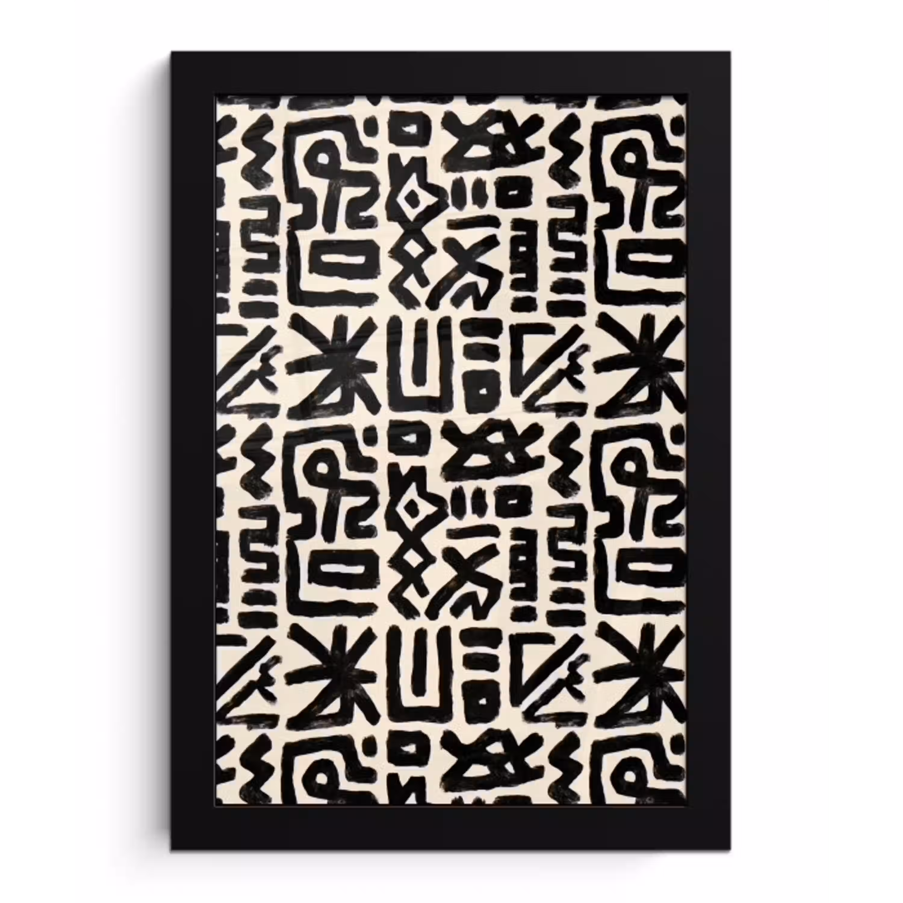 Geometrisch - Figuren - Zwart fotolijst zwart zonder passe partout klein 224 -3d